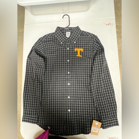 TENNESSEE SHIRT RIVALRY THREADS 91 Black and White Checkered Men's Shirt MED - Picture 3 of 11
